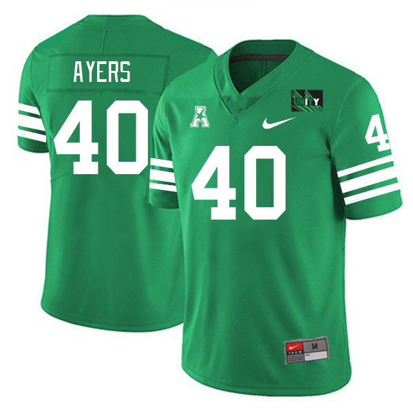 Men #40 Trent Ayers North Texas Mean Green 2023 College Football Jerseys Stitched-Green